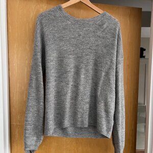 Gap Heathered Grey Waffle Knit Sweater Small-Tall